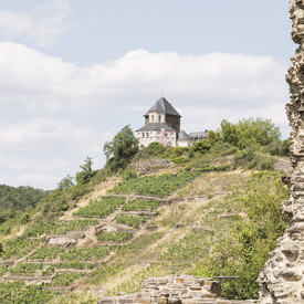 Weinberge mit Matthiaskapelle auf dem Berg